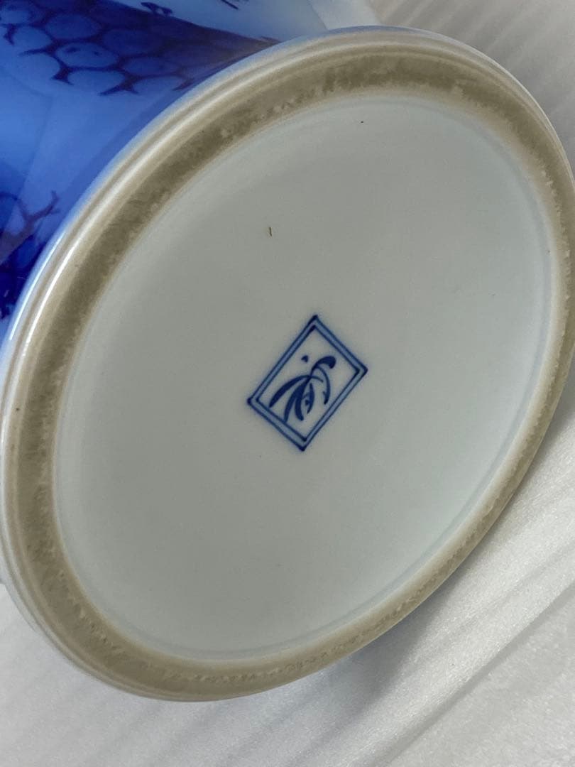 3-3289 香蘭社の染錦模様老松文花瓶