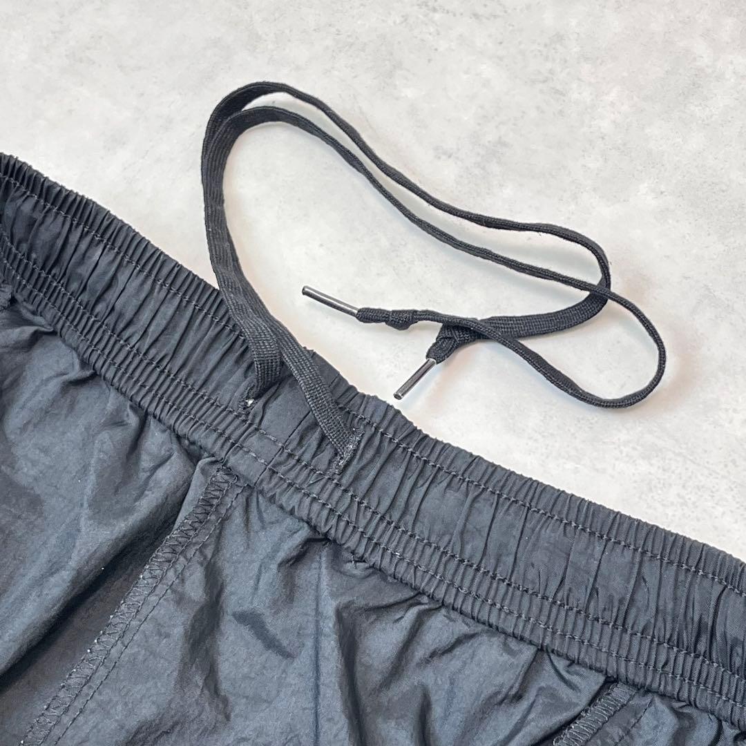 00s adidas バギートラックパンツ 3ライン 刺繍ロゴ ブラック XL