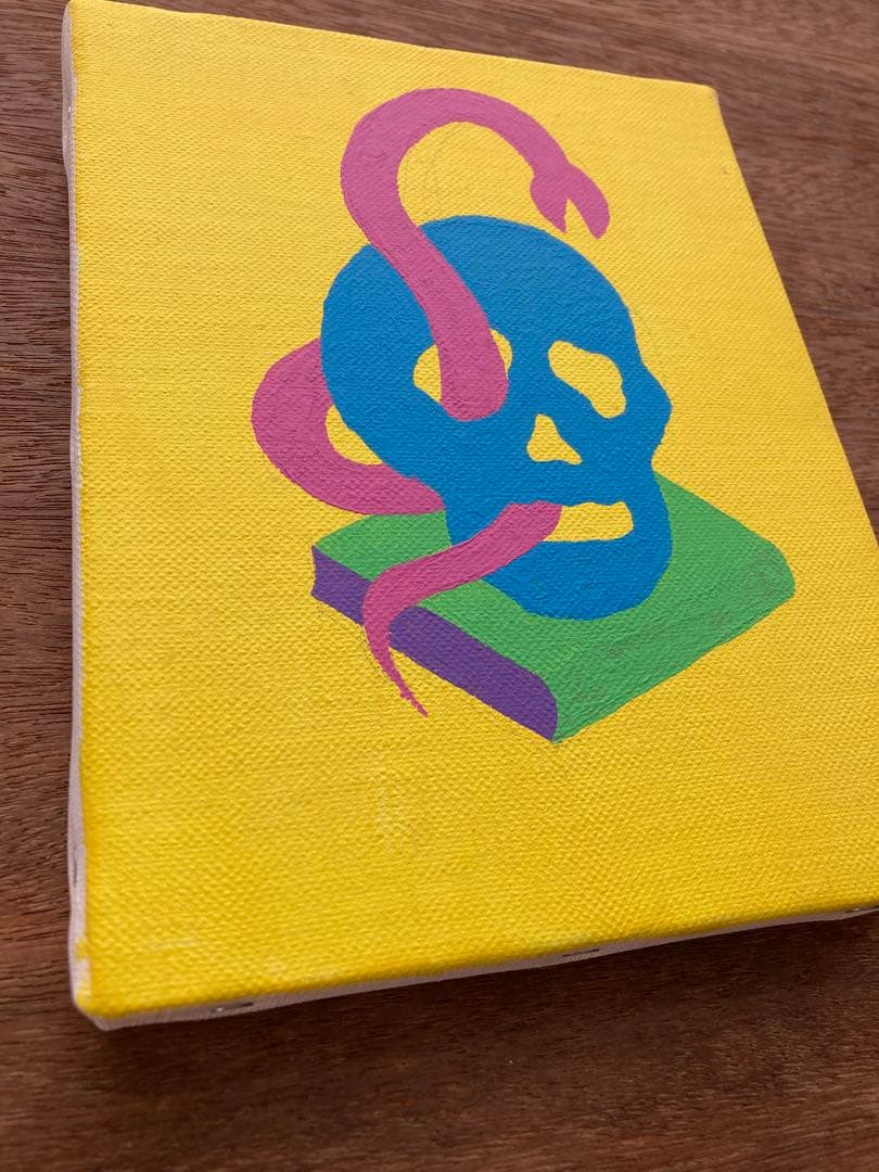 Skull on book アクリル原画