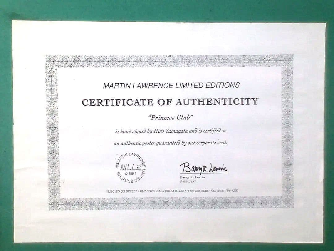 新春特価◆ヒロ•ヤマガタ【Princess Club】サイン入り◆エンボス印有り