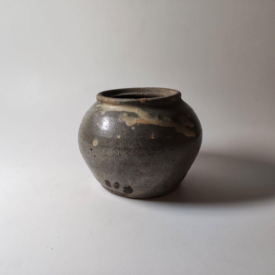 古丹波　白釉流しうるか壺