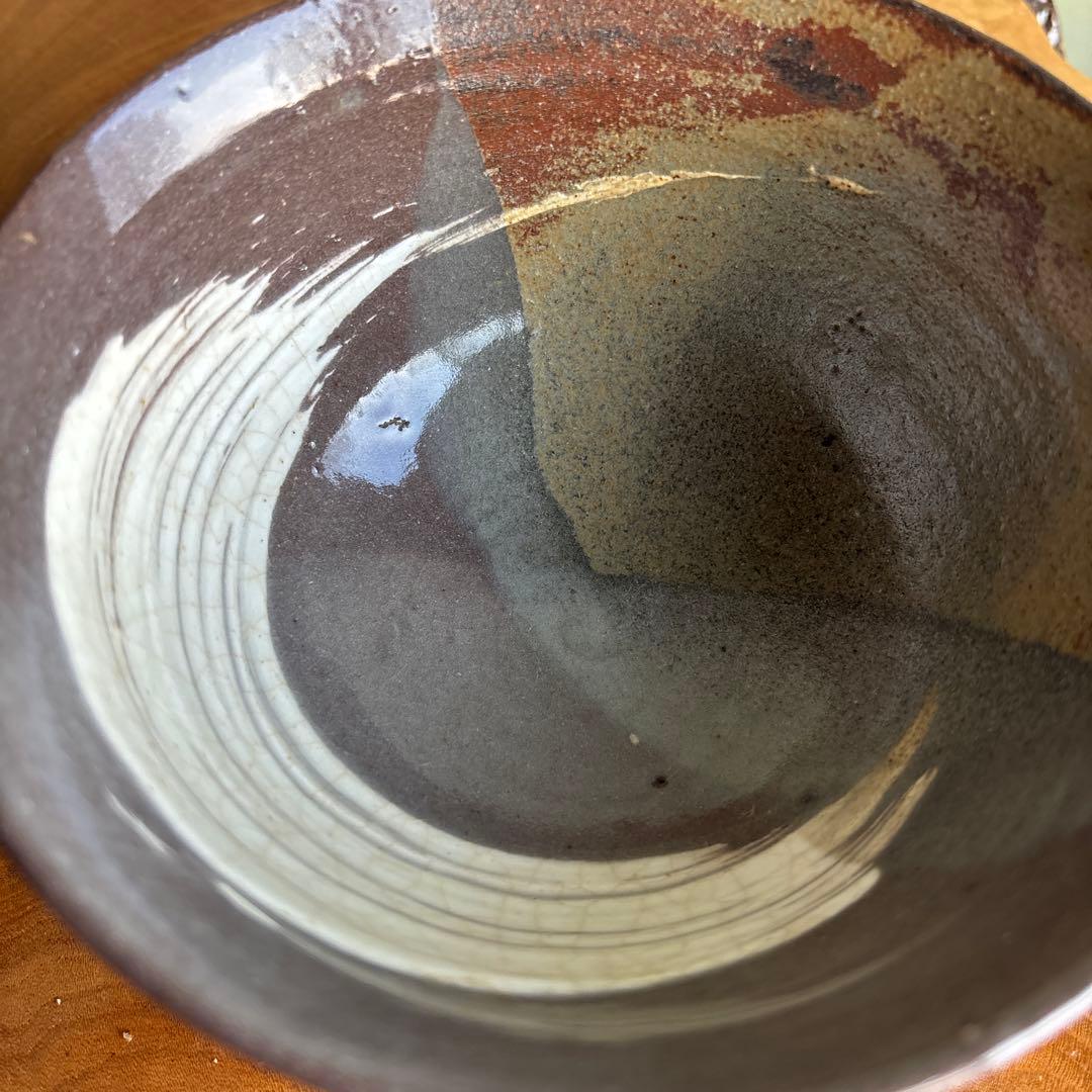 五智窯 木村隆 「春秋」 片身替茶碗 抹茶碗 茶道具 共箱（10m）