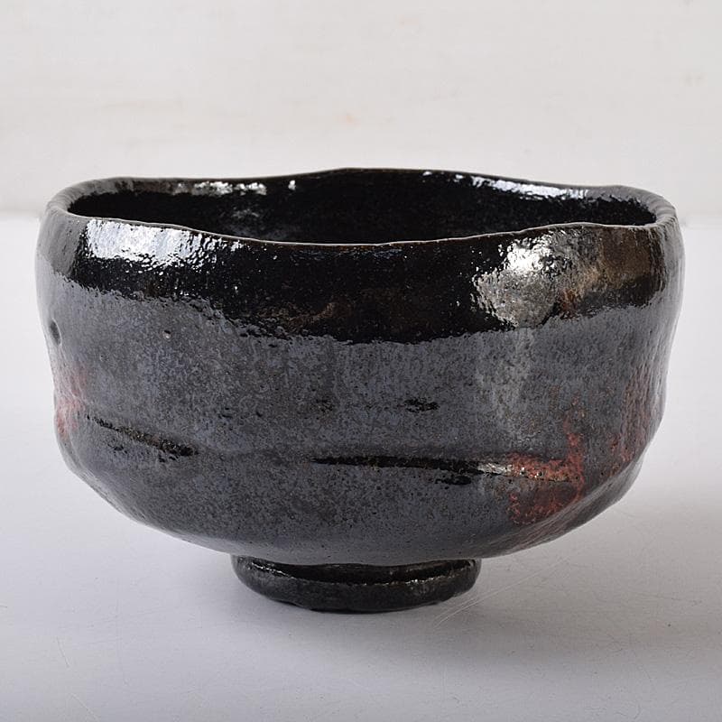 M5 　楽吉左衛門　九代了入作　黒楽茶碗　銘「曙」　極め箱　M　R8071