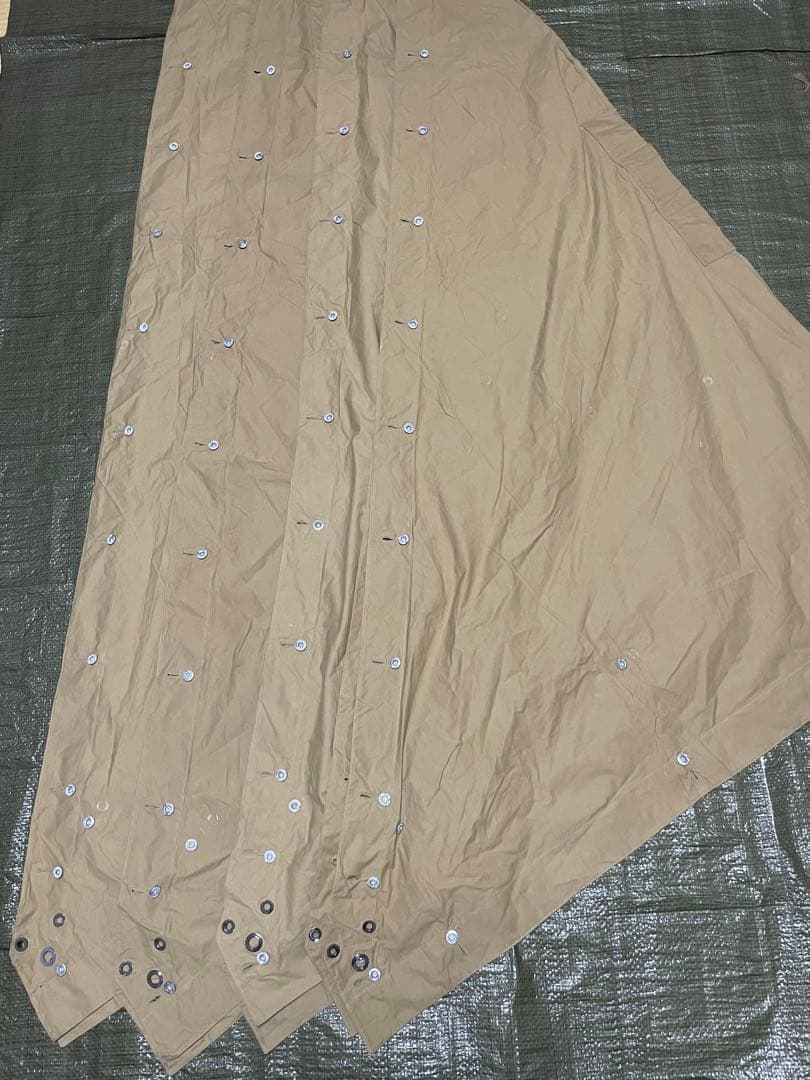 フランス軍　軍幕　ポンチョ 4枚セット　木製ペグ8本　デザート