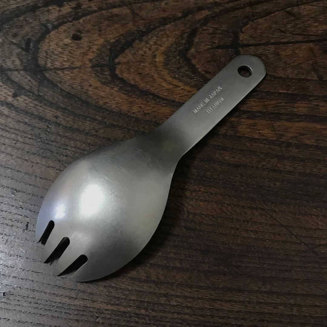 【廃盤品】スノーピーク　チタン先割れスプーンショート