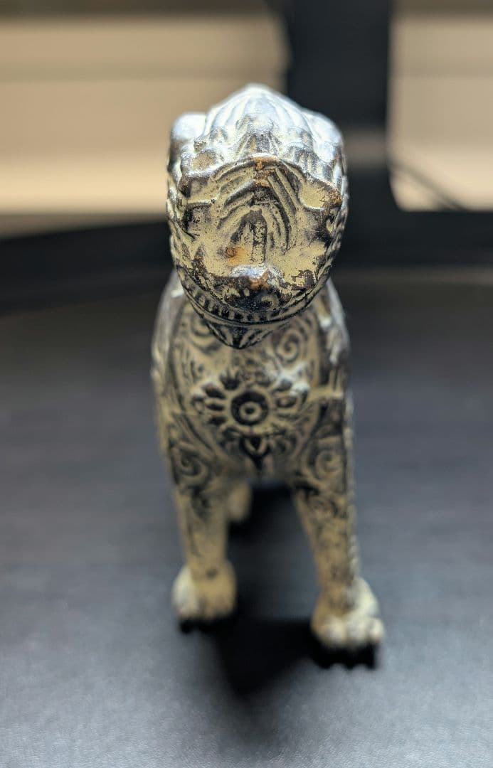 【良品】青銅製　聖獣置物　時代物　骨董アンティーク　中国美術 麒麟