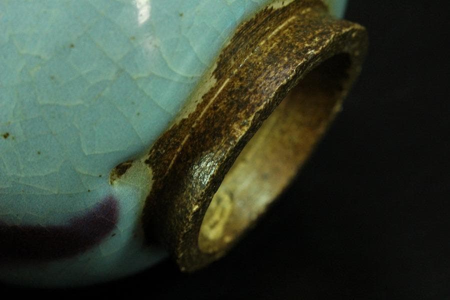 中国美術 鈞窯 斑紫釉 碗 φ10.5cm 古渡 茶道具伝来(K-YC351)