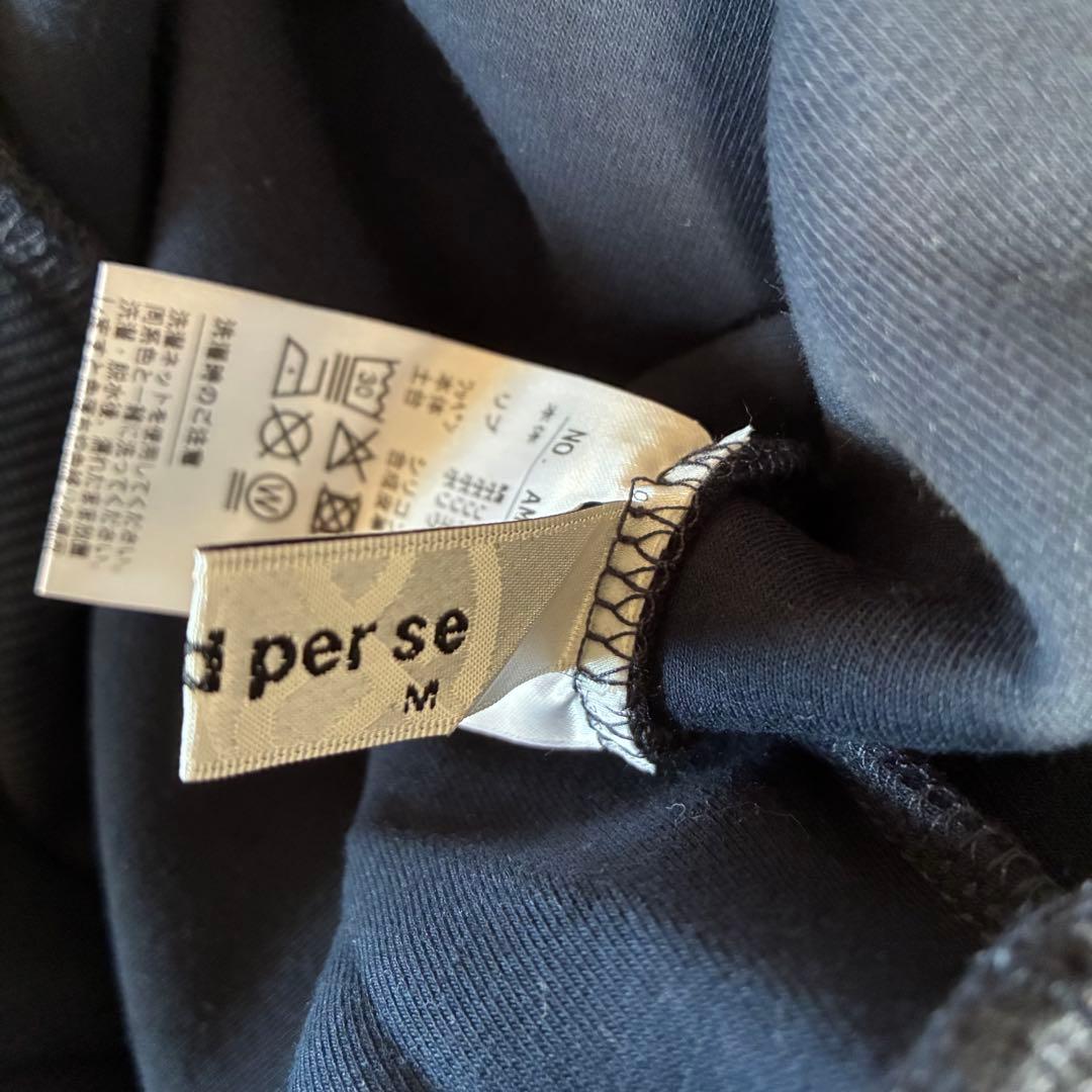 美品 and per se アンパスィ ネイビー スウェット M ゴルフウェア