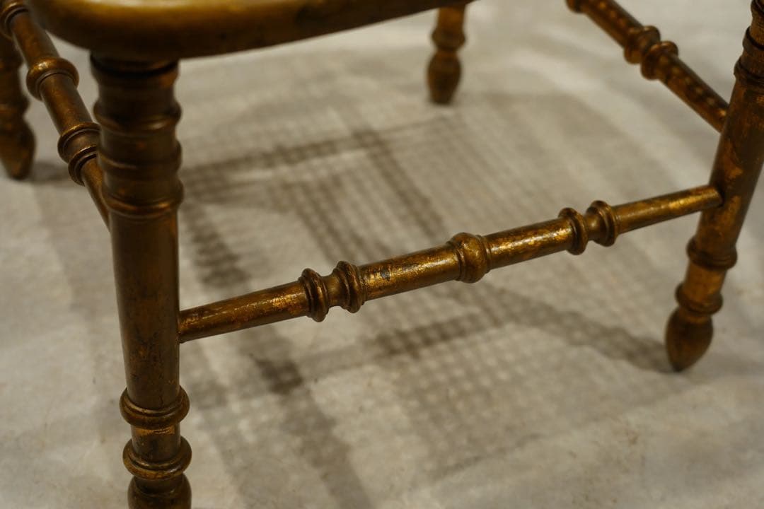 コーナーチェア　アンリ2世様式　金箔　ゴールド　金彩　フランス　アンティーク