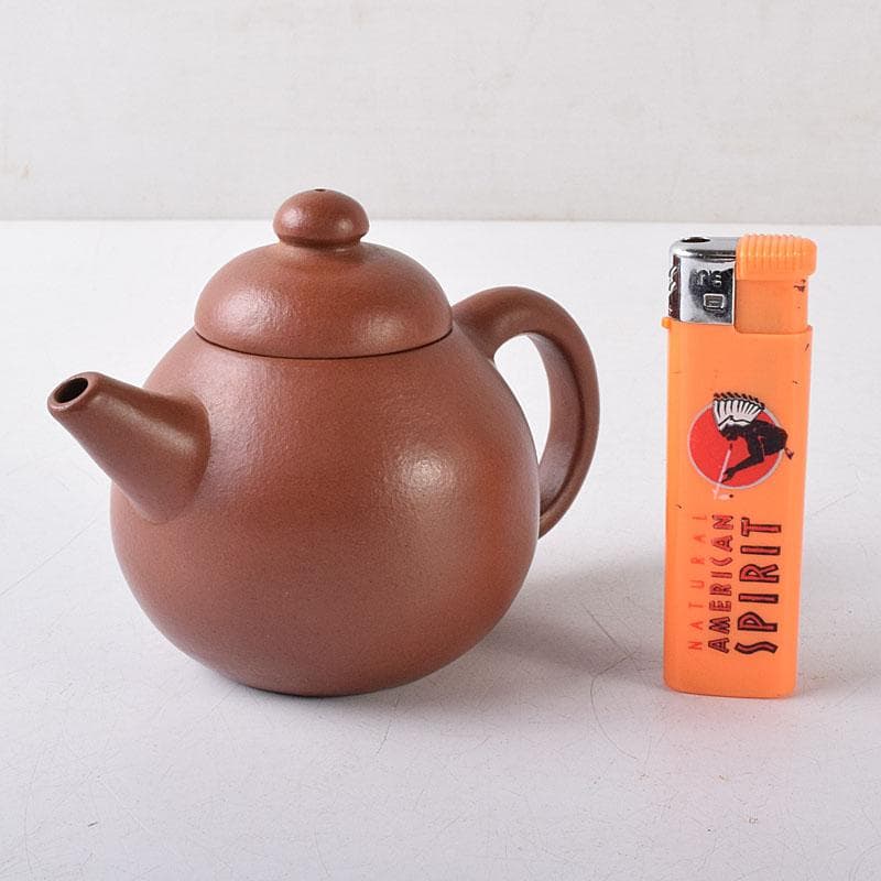 Tetsai　中国　紫砂　朱泥　漢詩刻　急須　茶壷　V　R8597