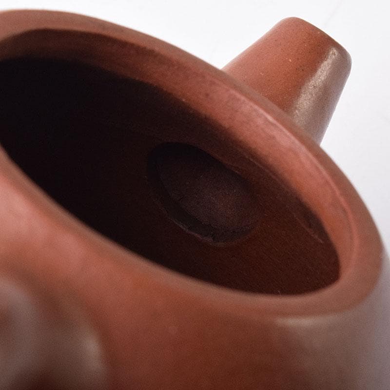 Tetsai　中国　紫砂　朱泥　漢詩刻　急須　茶壷　V　R8597