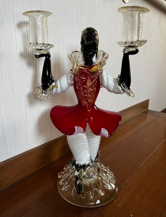 ベネチアン　ガラス製　2燈燭台