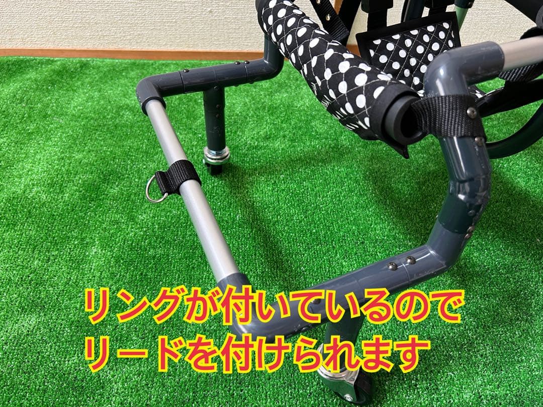 小型犬4輪歩行器　犬用車椅子　介護用　顎のせ枕付き　2.5〜8kg