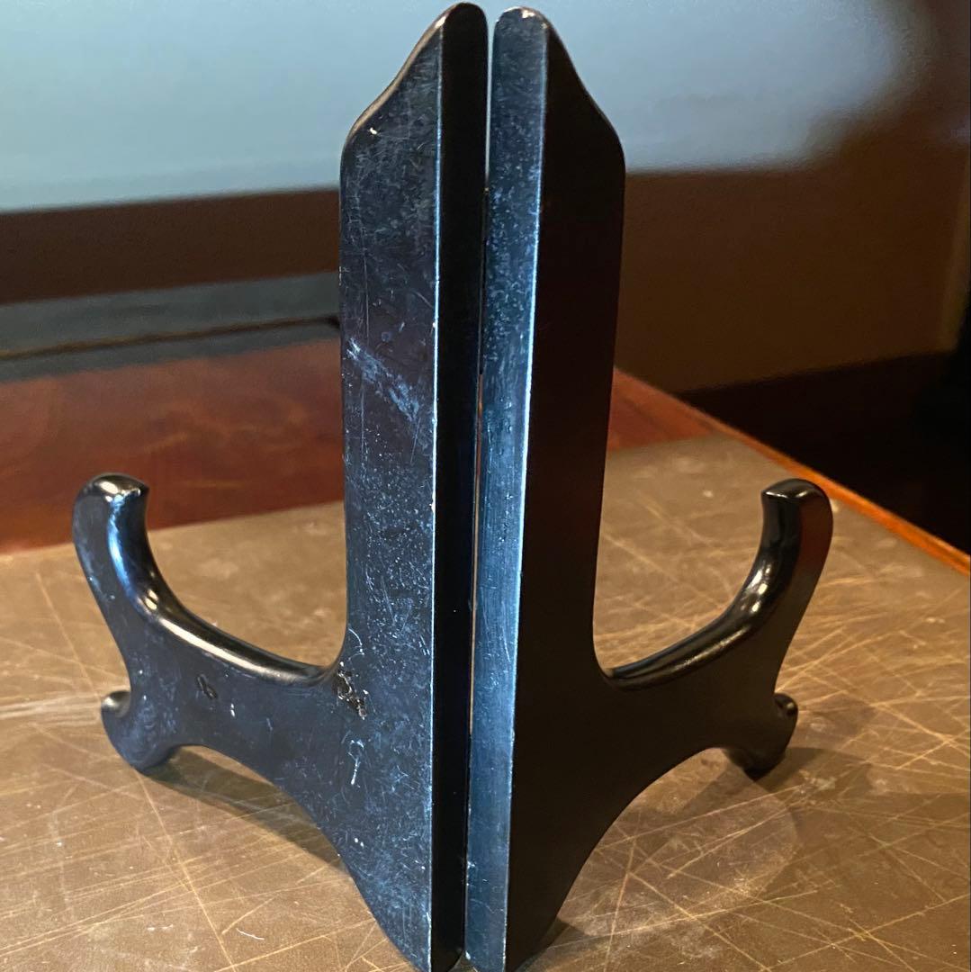 中国汕頭・スワトウ染付絵皿　鑑賞台付 ・ヴィンテージ　レア ・中国　台湾茶器