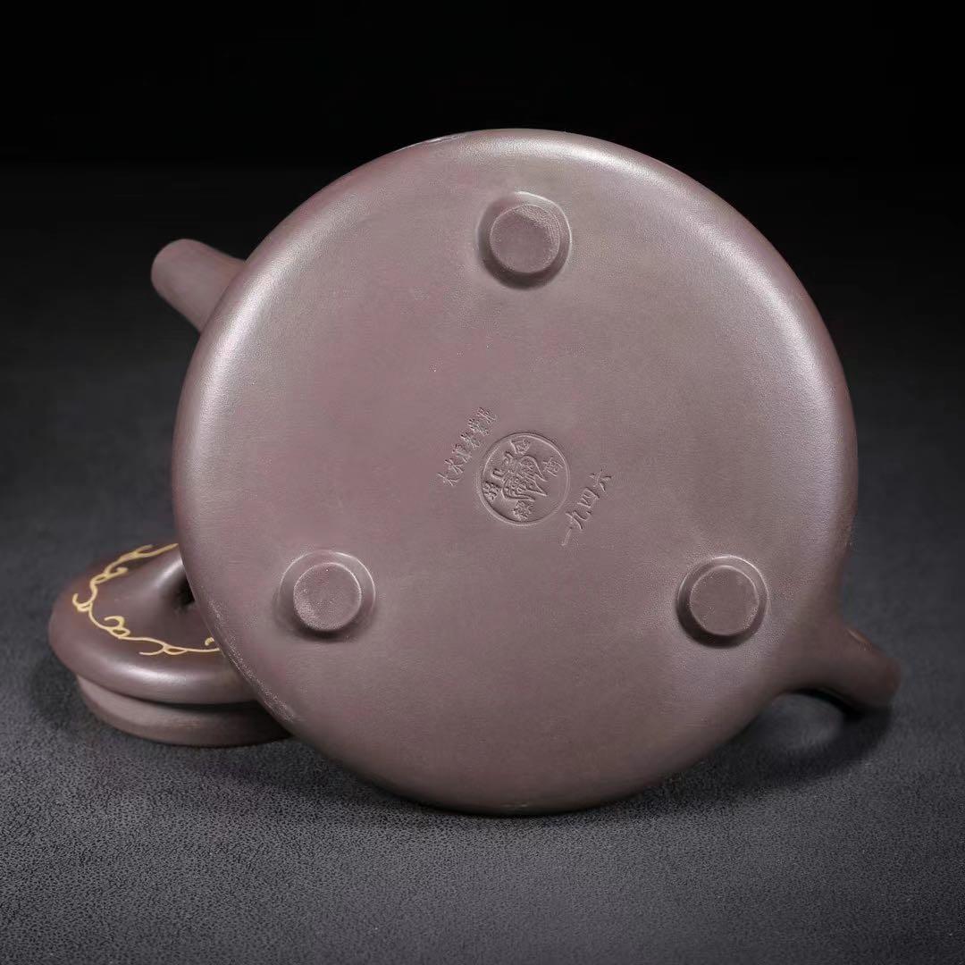 中国古美術・原鉱紫泥・山高水長紋紫砂壺・紫泥急須・茶壺・茶道具・希少珍品・賞物・