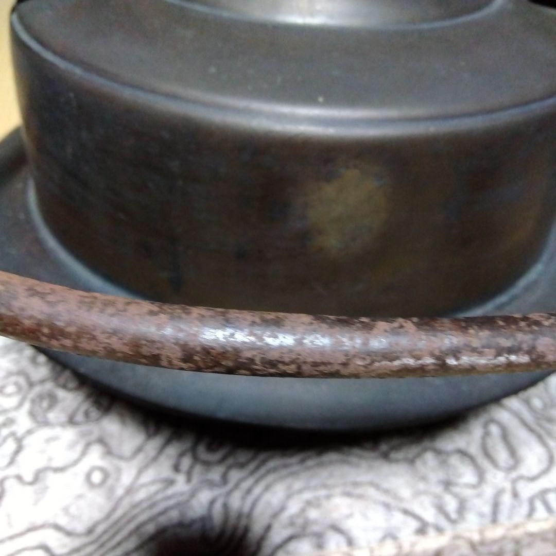 唐金　茶釜　囲炉裏湯沸かし