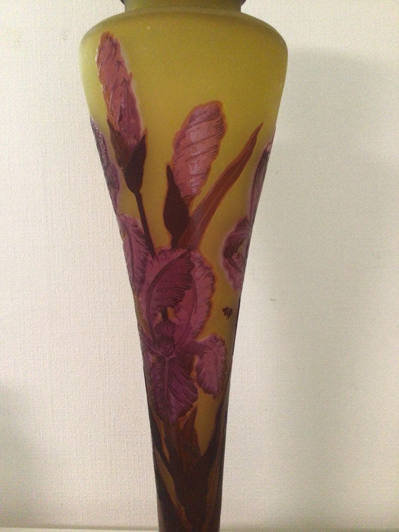 EmileGalle エミールガレ 花細密彫刻 ランプべース 高さ41cm