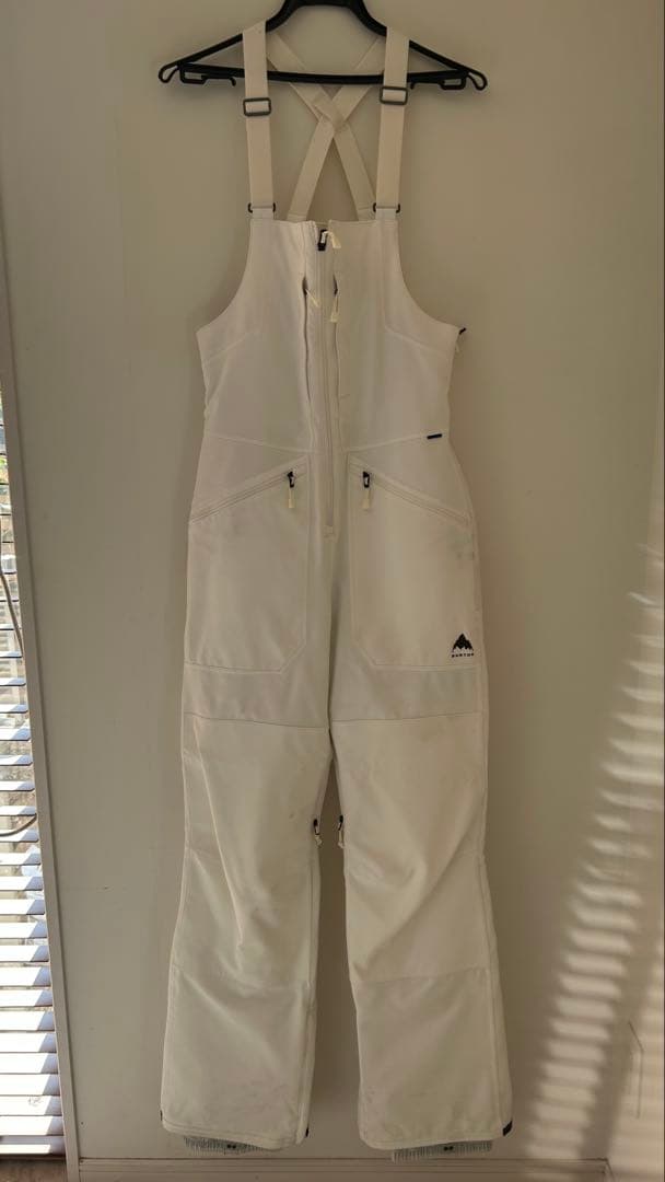 バートン　Burton ホワイト スノーボードオーバーオール　ビブパンツ