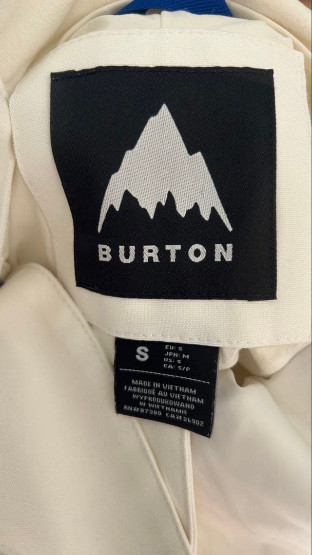 バートン　Burton ホワイト スノーボードオーバーオール　ビブパンツ