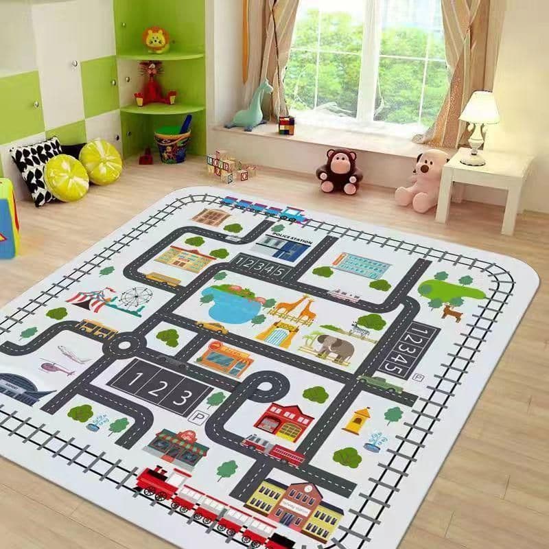子供ゲームパッド 遊びマット 道路交通 数字柄 プレイマット 120*160