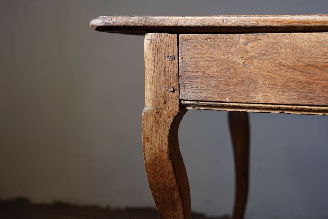 アンティーク　フランス　テーブル　ダイニングテーブル　オーク　什器　古木