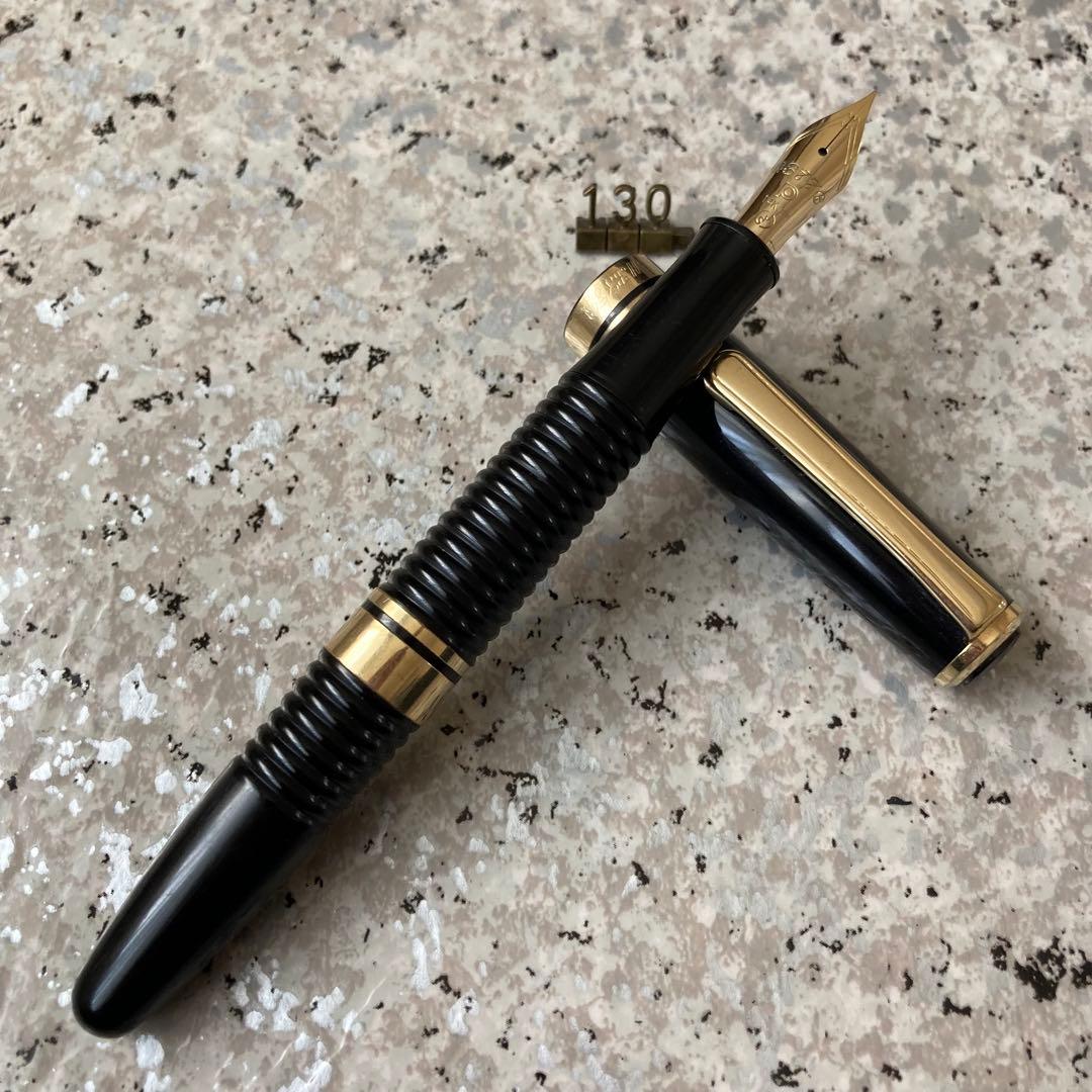 #130 オーバーホール済み 万年筆 PLATINUM ギャザード 14k