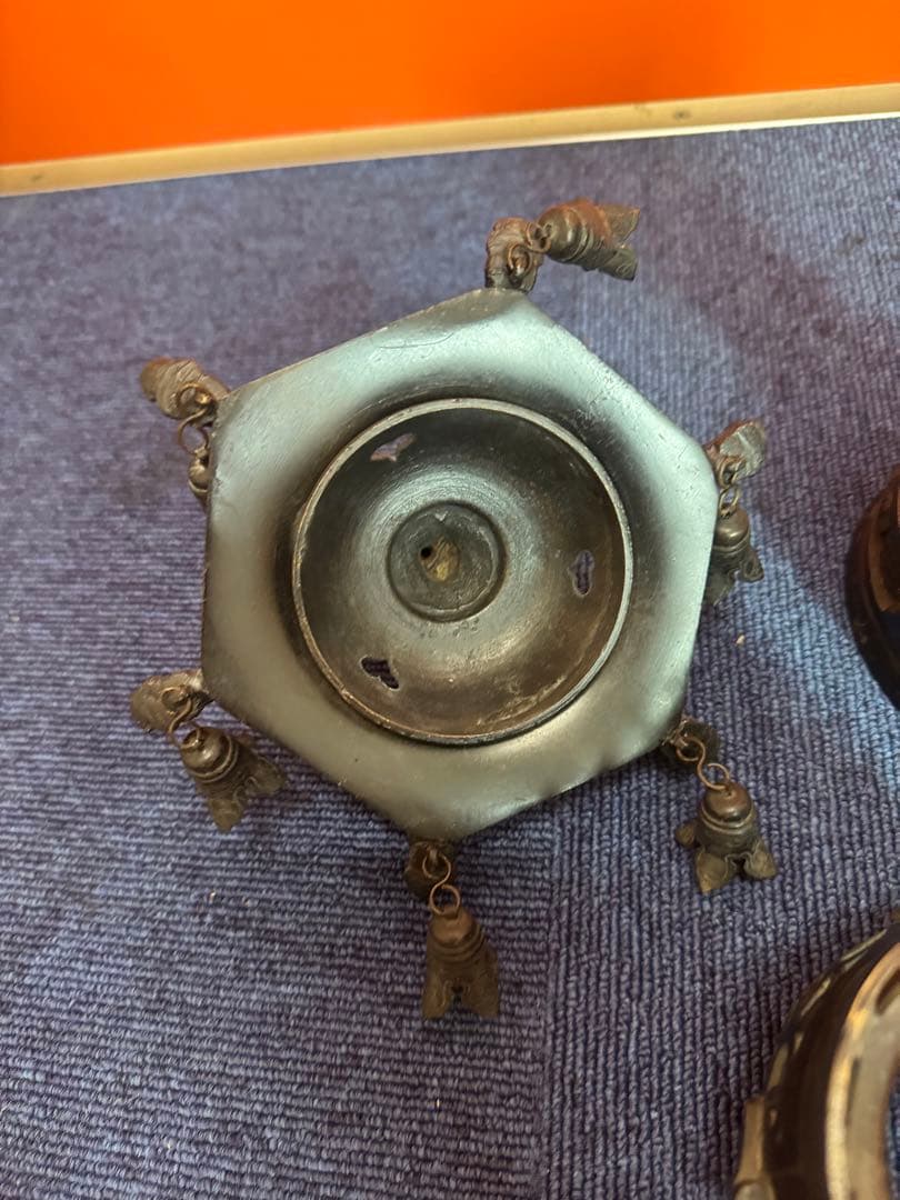 1848  古美術品　銅製　龍文　灯篭  置物　時代物