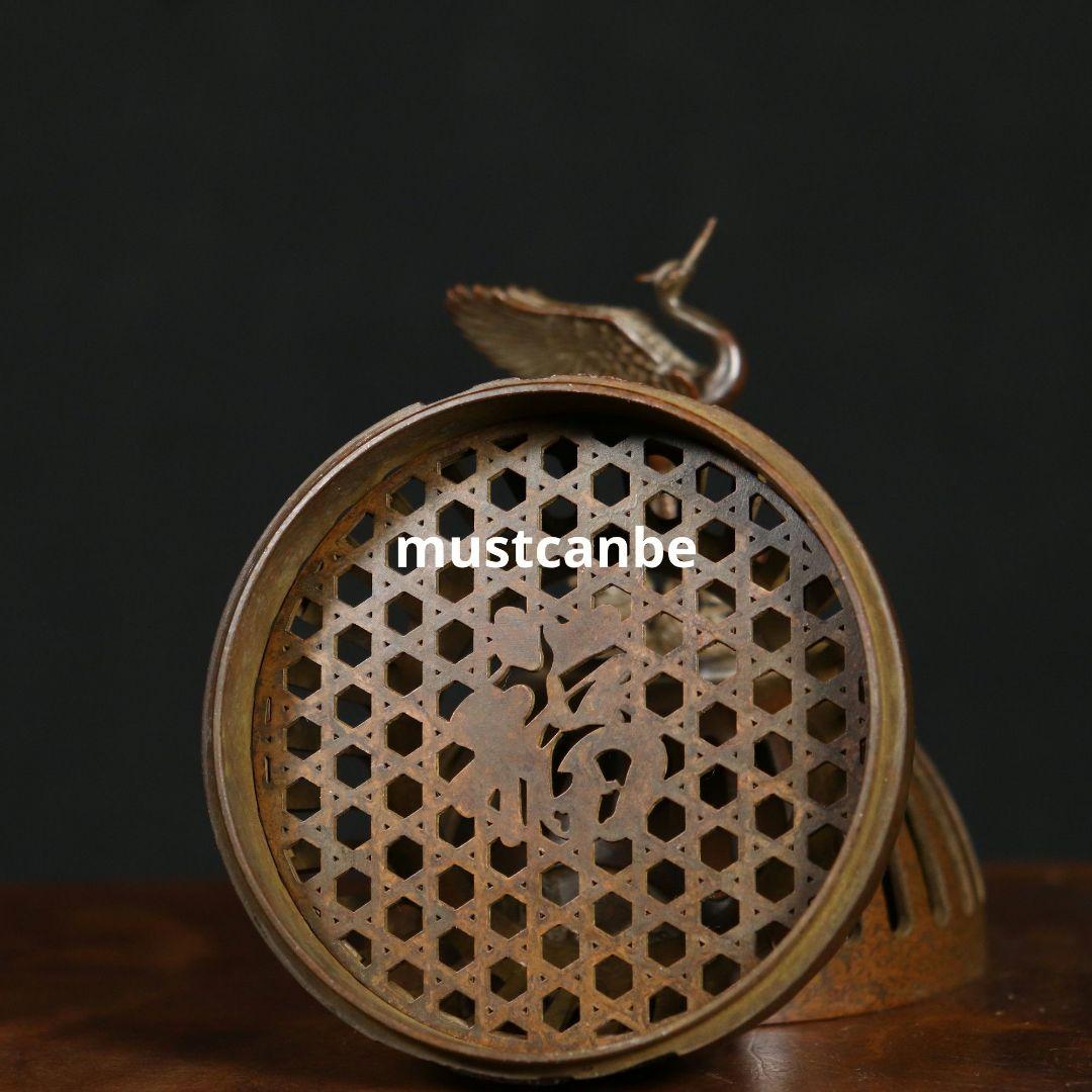 銅 細工 鶴守宮灯香炉 室内檀香香炉 禅意 置物 装飾品 工芸品