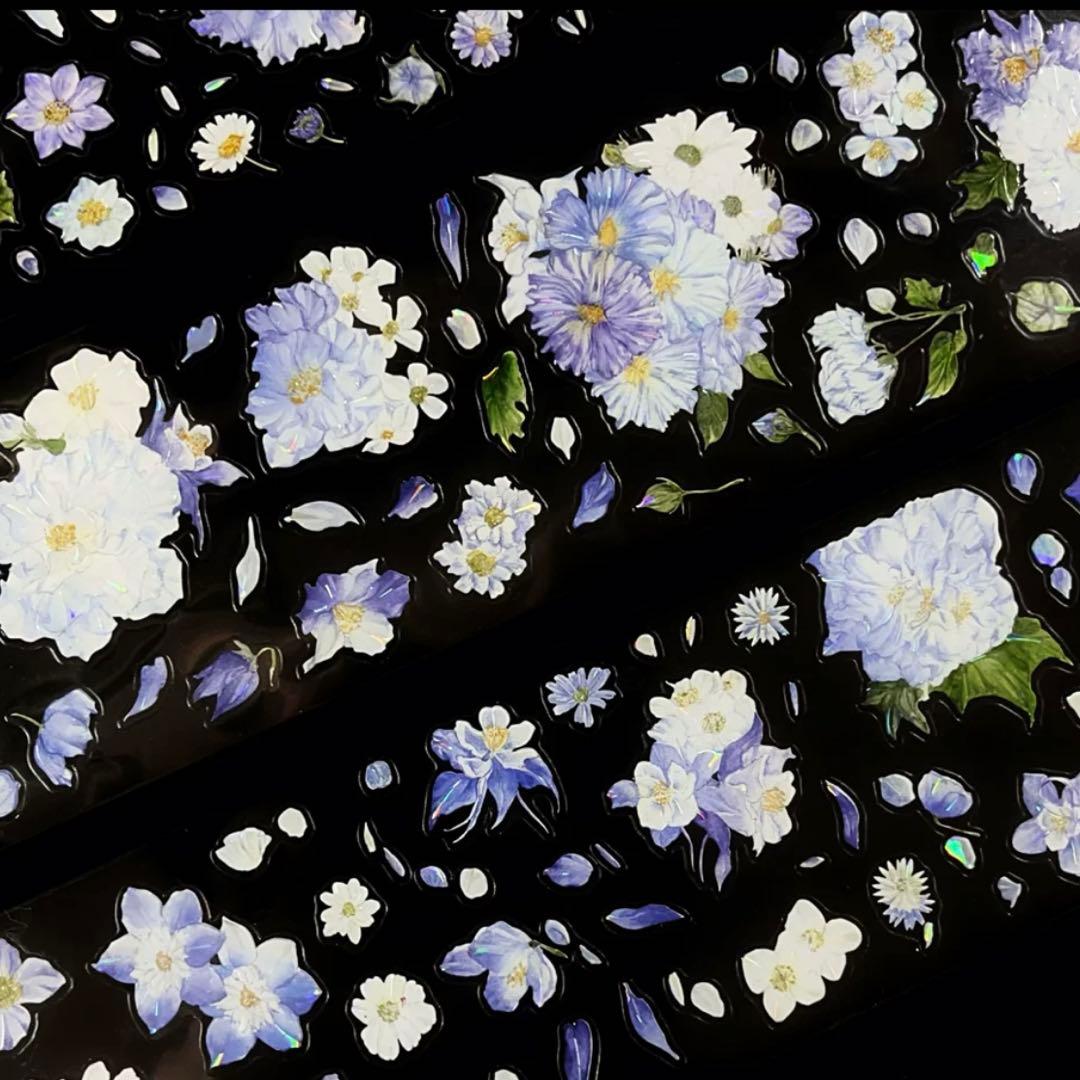 贝壳光 幽梦芙蓉 ダイカット加工 6cm×5m 海外マスキングテープ