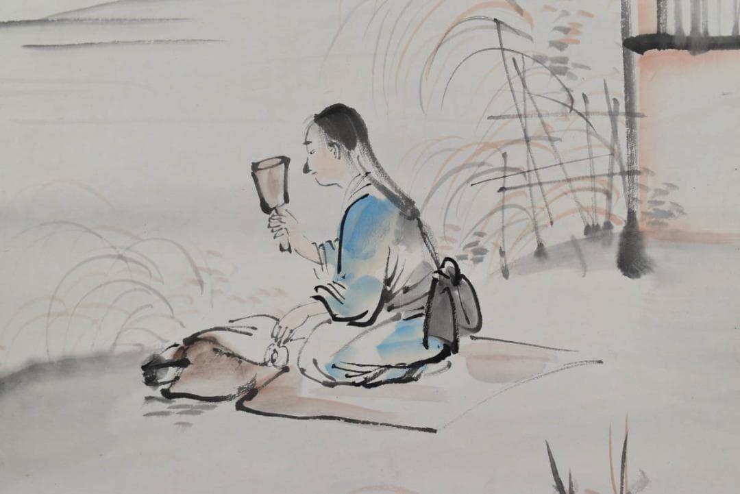 作者不詳/砧図/掛軸/名家伝来/AB-48