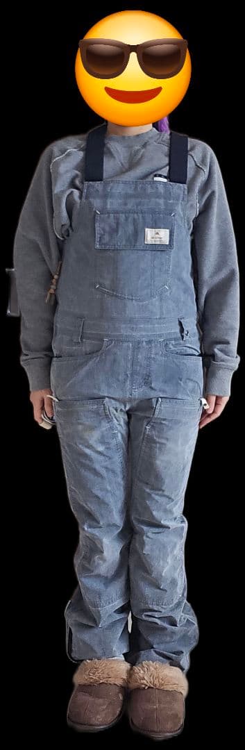 BURTON　ビブパンツ　スノーボードウェア　デニム風