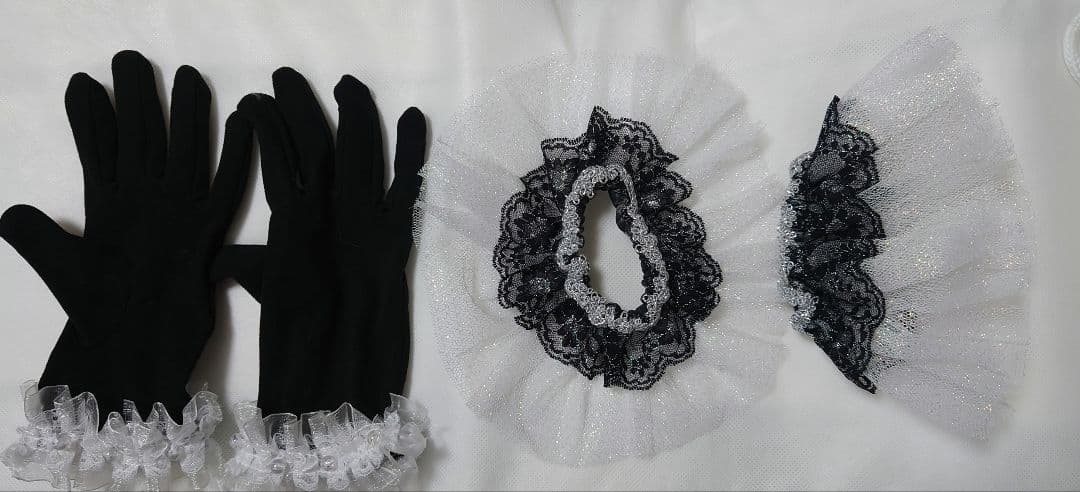 バレエ衣裳コスチューム白×黒:パキータ/サタネラ/アレルキナータ付属品付美品