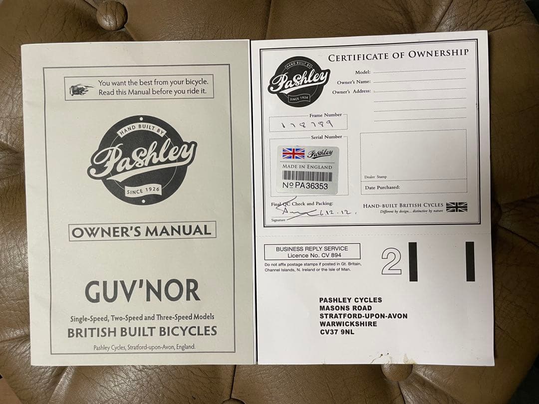 自転車本体 tomohiroPASHLEY / GUV'NOR3S SIZE:20.5