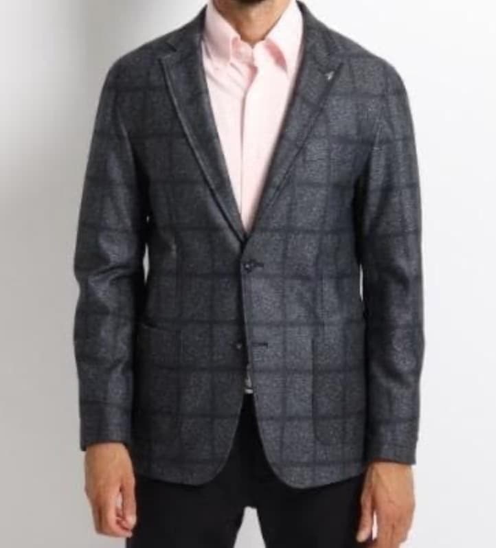 アダバット ハイブリッドダウン タータンチェック柄 テーラードジャケット 48