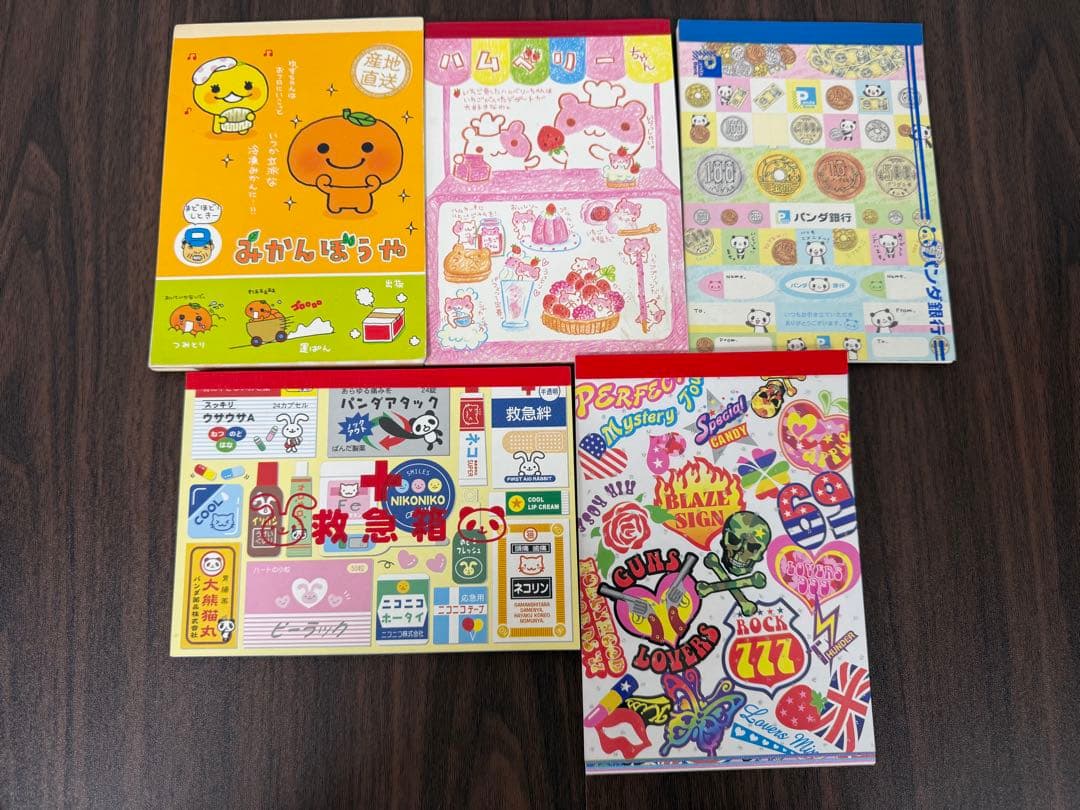 【入手困難】メモ帳　平成　ハムベリーちゃん　パンダ銀行　みかんぼうや