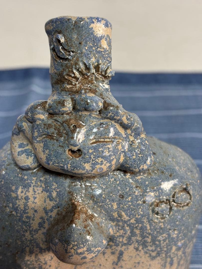 青灰色 陶器の人形 2点セット