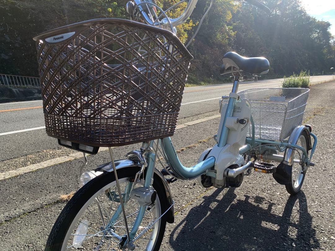 【動作確認済】送料無料 Panasonic 電動アシスト三輪自転車12Ah