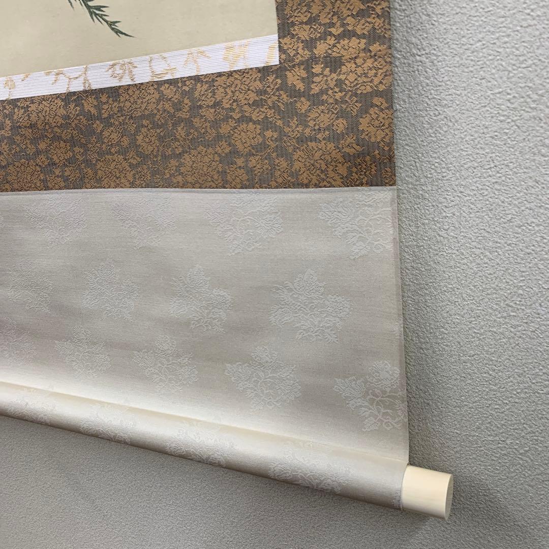 美品 掛け軸 横山大観・菱田春草合作「紅葉鳩・柳鷲図」双幅 名画