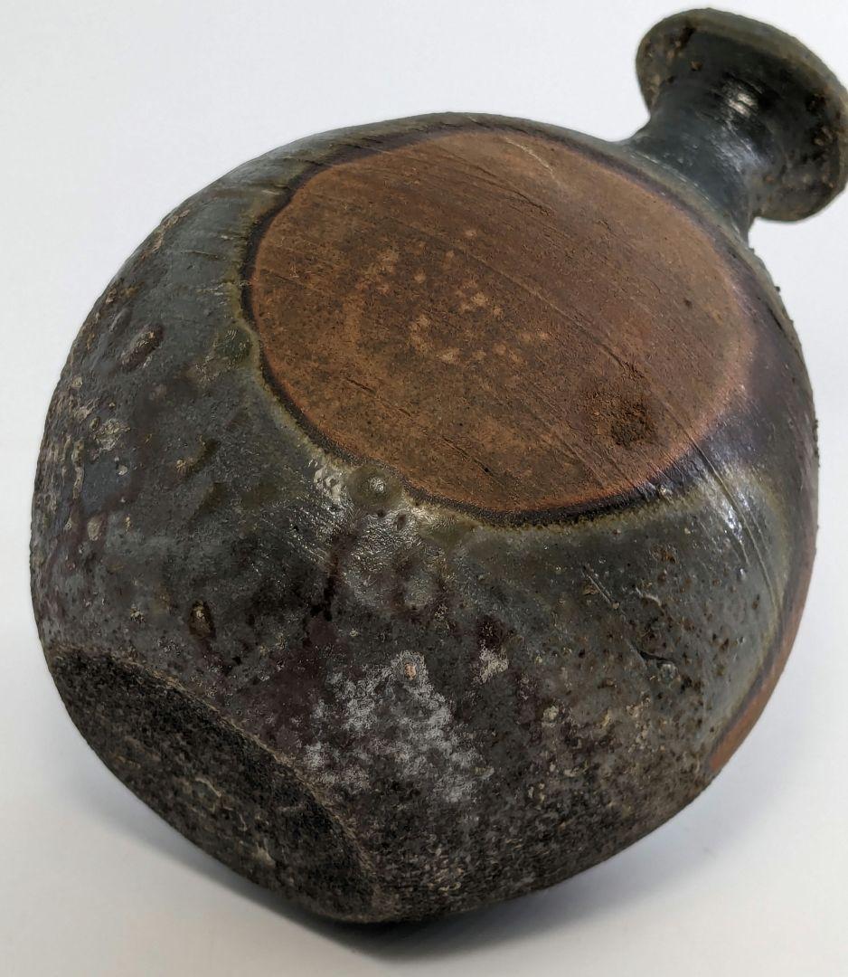 岡山県重要無形文化財 松井與之 備前焼 窯変徳利&酒呑 共箱栞 酒器 食器 酒杯