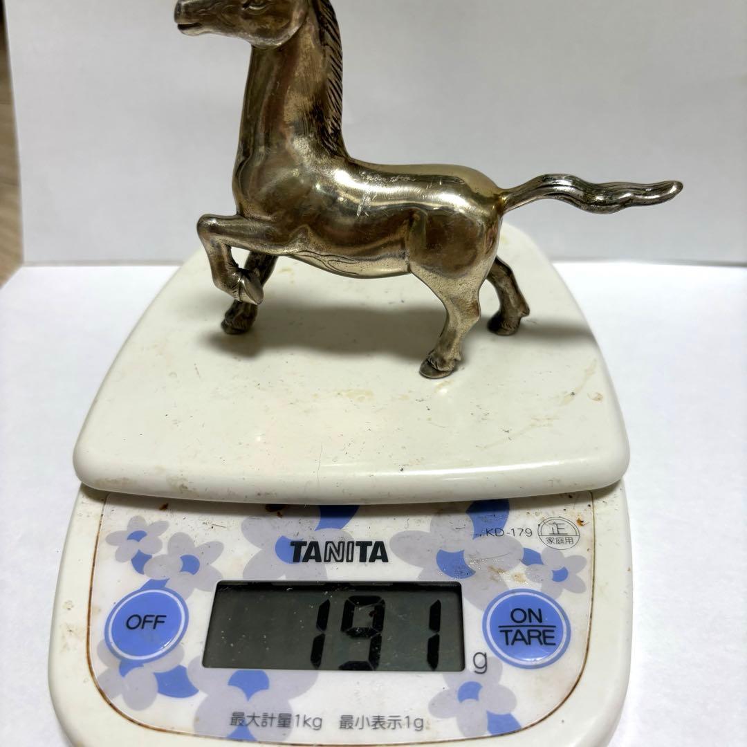 銀製　馬　置物　宏作　在銘　シルバーオブジェ 金属工芸