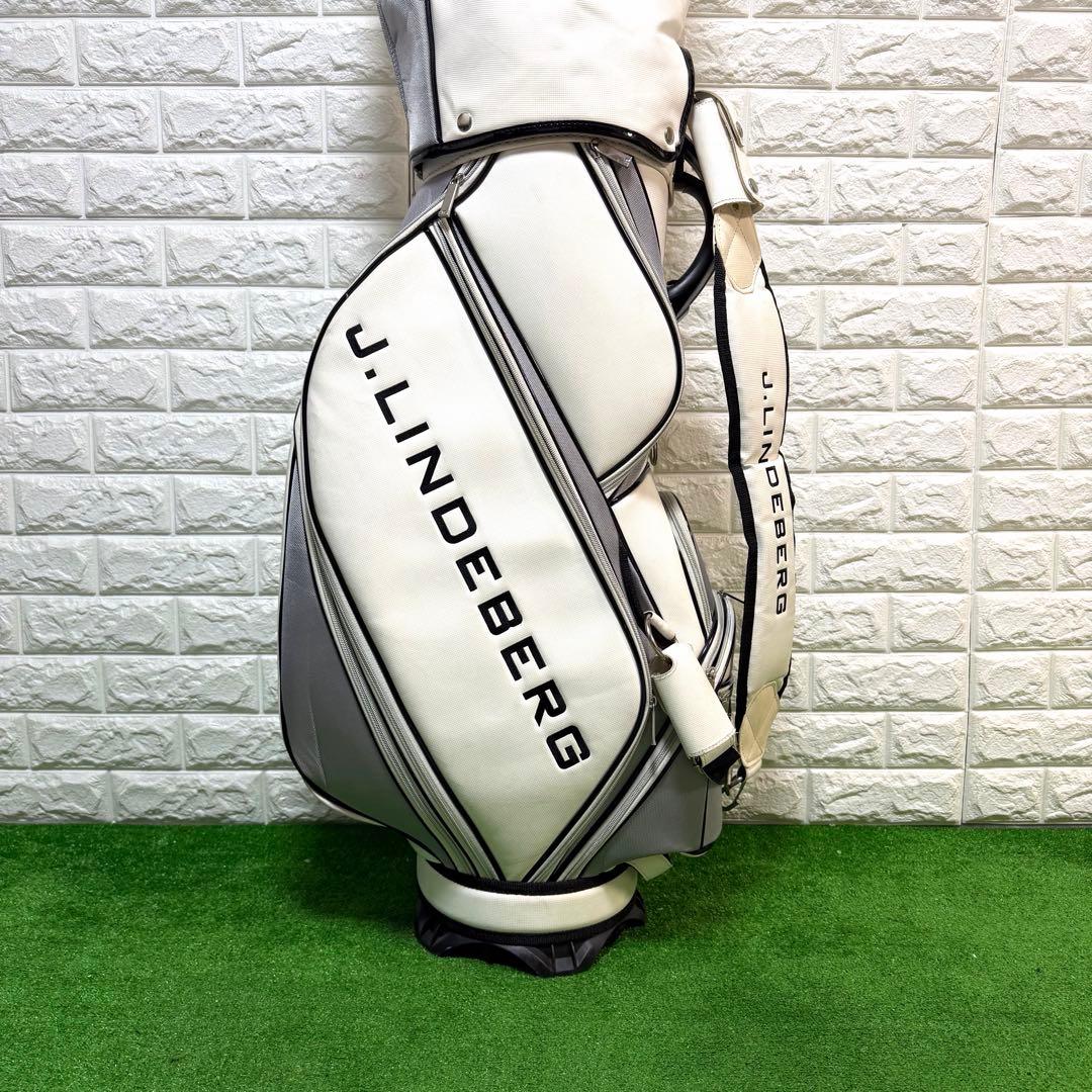 J.LINDEBERG ゴルフ　キャディバッグ ホワイト・グレー 良好　多収納