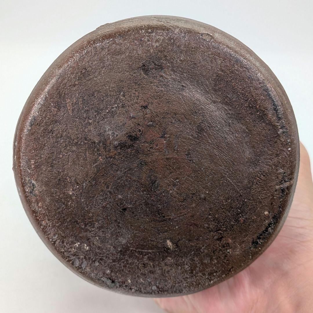 明治時代 備前焼 装飾花入 大黒天彫貼付 大黒様 七福神 縁起物 花器 花瓶