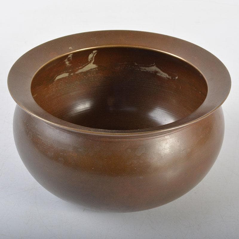 茶道具　釜師　高木治良兵衛造　唐銅　袋形建水　共箱　V R4510