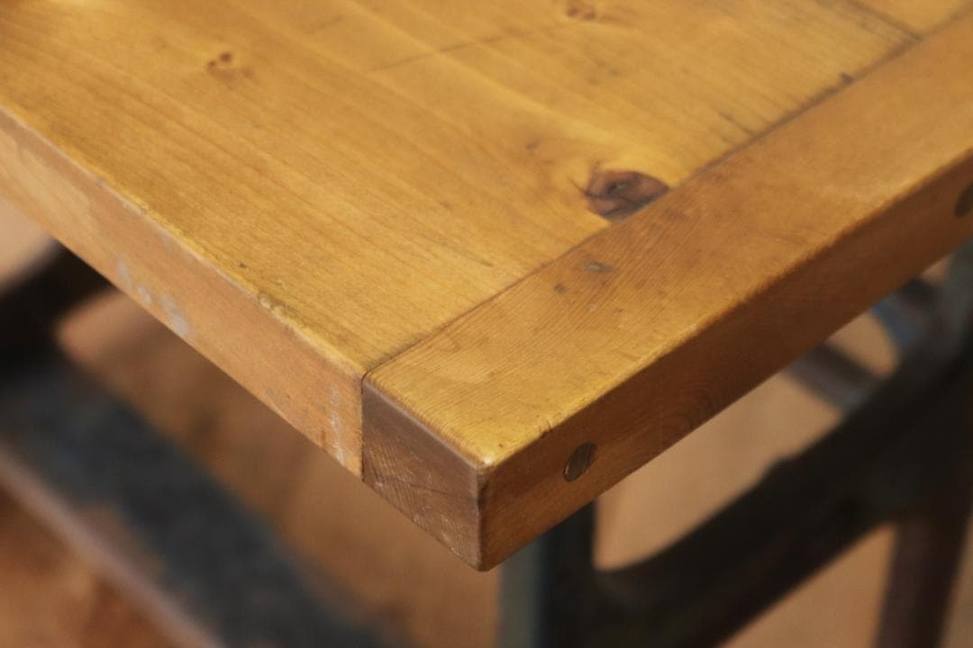 ヴィンテージ 作業台 テーブル 机 展示台 インダストリアル 天板 無垢材