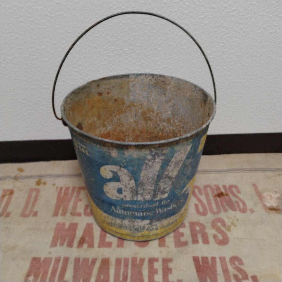 50s~60s vintage　ブリキ　バケツ　all LAUNDRY SOAP