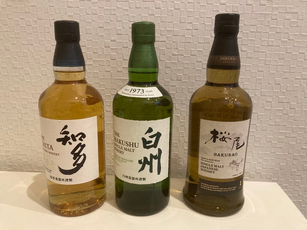 白州　700ml 　箱あり 、桜尾　700ml　 箱あり 、知多 700ml