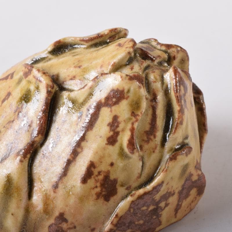 茶道具　松古窯　佐久間芳山作　蕾香合　共布共箱　7684