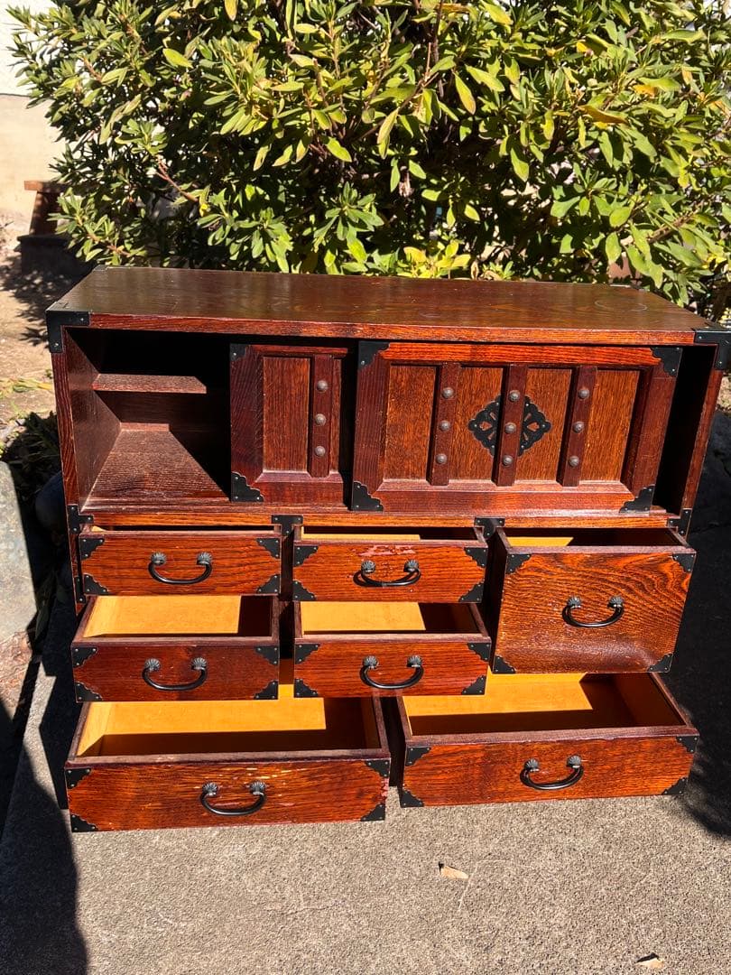 民芸調 木製 小箪笥 引き出し多数 和風インテリア