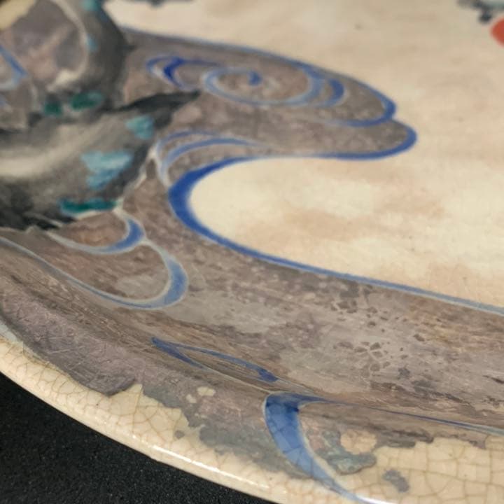 京焼　白井半七　飾皿　紅梅　皿　絵付け皿　　乾山写