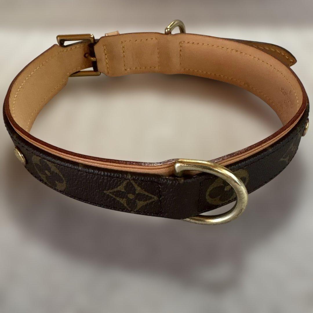 【超美品】LOUIS VUITTON モノグラム／大型犬用 高級レザー首輪